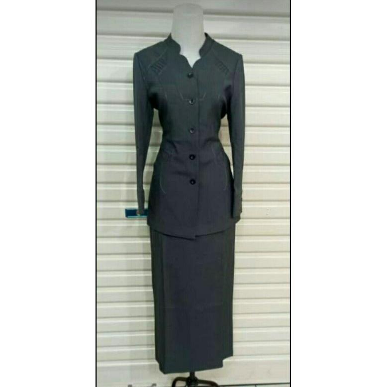 Best Seller Setelan Blazer Wanita Abu Tua || Blazer Guru || Seragam Guru Jumbo