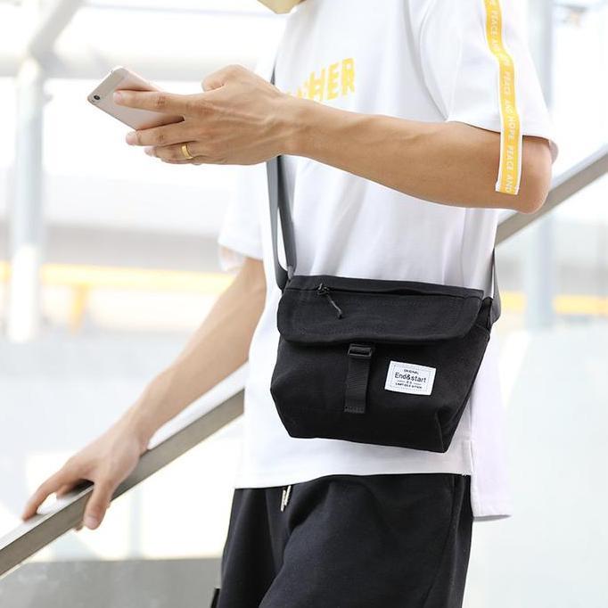 Tas Selempang Kanvas Pria Tas Hp Cowok Kecil E&S 7806