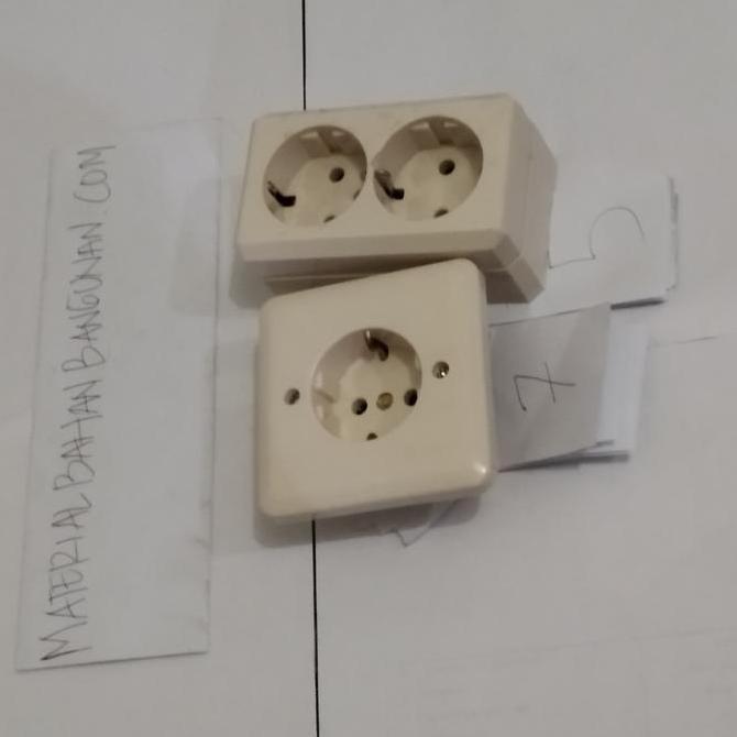 Ready PAKET STOP KONTAK COLOKAN LISTRIK TEMBOK 1 LUBANG STOP KONTAK 2 LUBANG