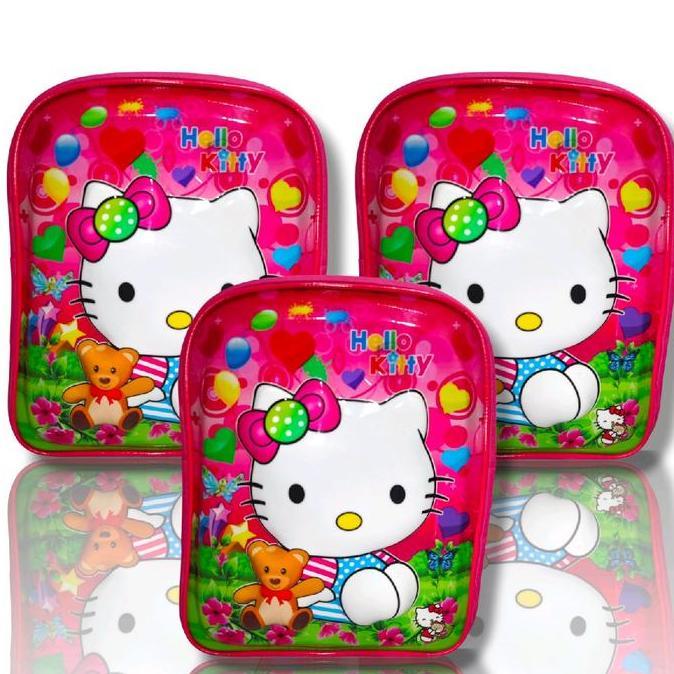 Tas Anak sekolah Tas Karakter Hello Kitty Timbul 3D Ber LED Fashion