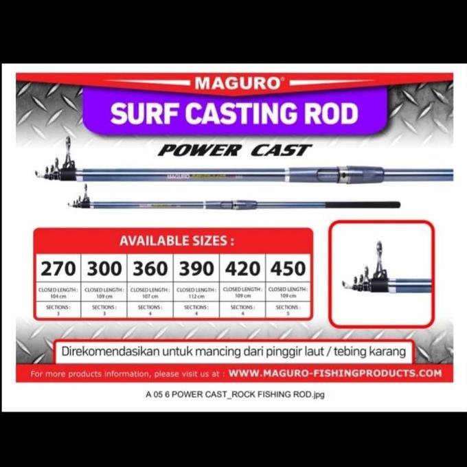 joran maguro surf casting power cast atau sejenis 270 joran pasiran