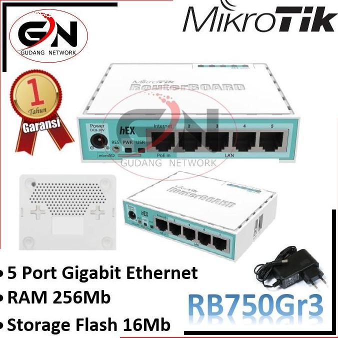 TERBARU - MIKROTIK RB750Gr3 (hEX)/ ROUTER MIKROTIK RB750 GR3 HEX/ RB 750GR3