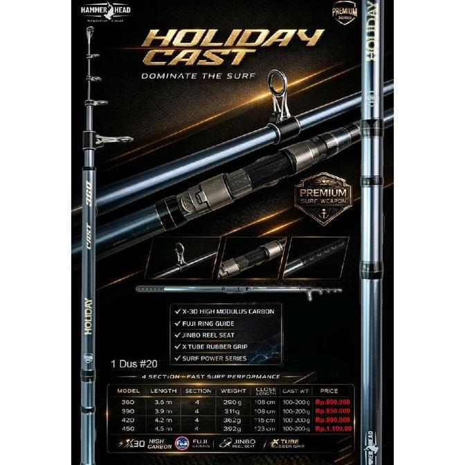 Joran Surf Shimano Hammerhead Holiday Cast 360 390 420 450 Fuji Sy