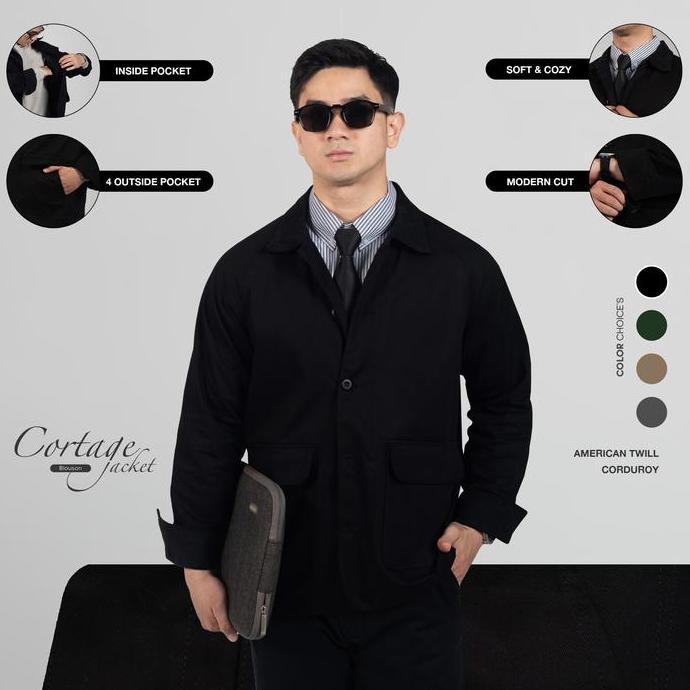 Jaket Polos Pria Kerah Corduroy WOODCUTTER Cortage Blouson Jacket Work Multi Pocket Outer American T