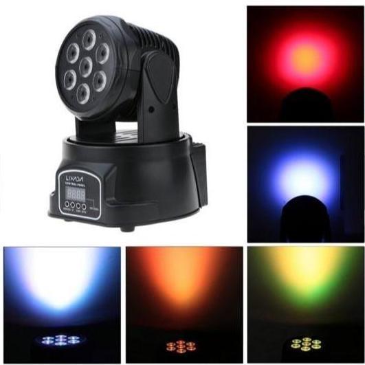 HARGA DISC - Lampu Panggung LED Mini Moving Head 7x10W