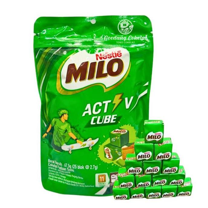 MILO ACTIV ENERGY CUBE CHOCOLATE ISI 25 Pcs / 100 Pcs Blok