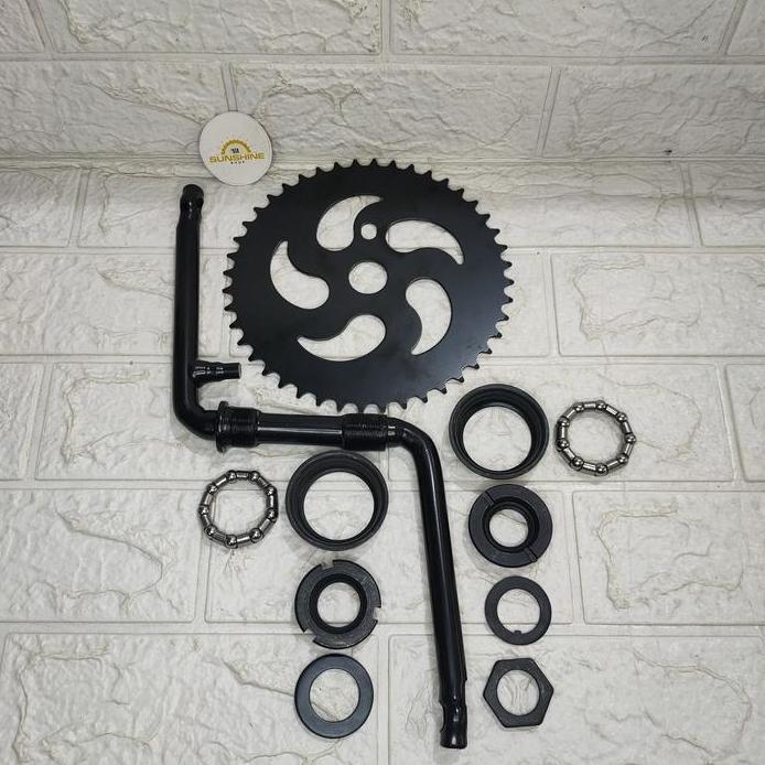 Crank 44T Sepeda BMX 20 Full Set Gir Tengah As Langsung BB Besar