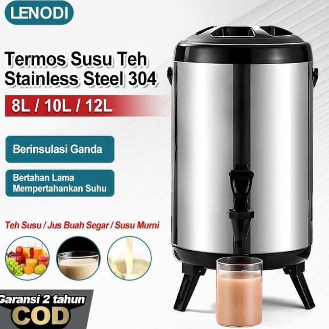 Lenodi/ Steel SUS304 8L/10L/12L Termos Milk Tea Bucket Jumbo /Termos Air Milk Tea 8 10 12 Liter /Ser