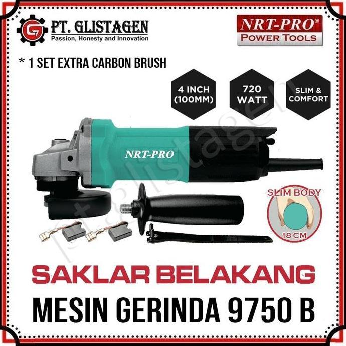 Murah Nrt-Pro Mesin Gerinda Listrik 9750 B 4" 720W Tahan Panas Cocok Pegangan Kecil Dengan Extra Car