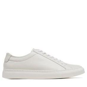 Prabu - Sepatu Kulit Sneakers Pria Cipta Full White-Putih Casual