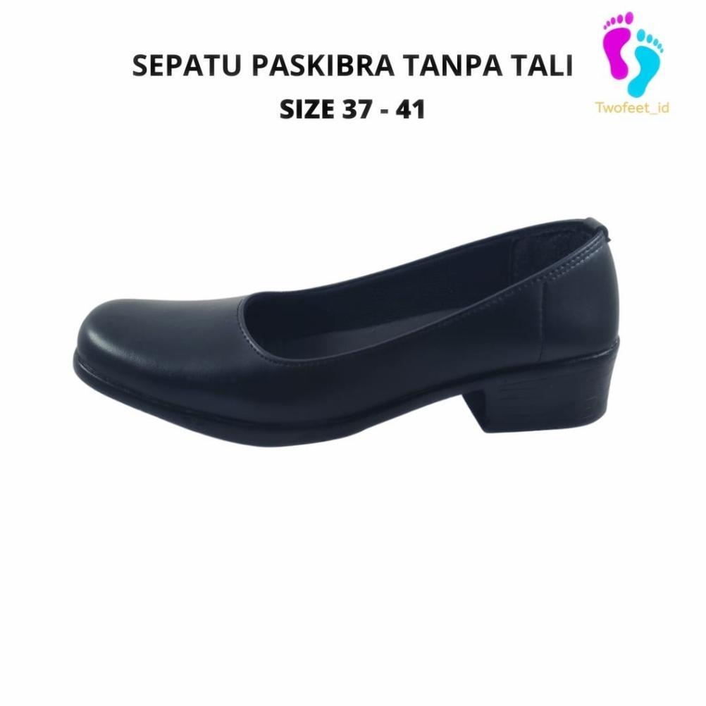 Promo SEPATU PASKIBRA WANITA TANPA TALI  - SEPATU PASKIB WANITA TANPA TALI - SEPATU PANTOFEL- SEPATU