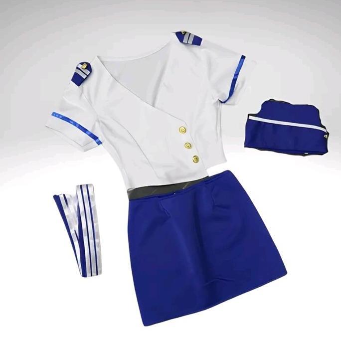 Lingerie Pramugari Set Lengkap Cosplay Wanita CS