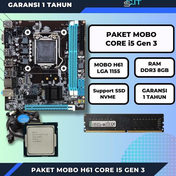 Paket costum order paket motherboard core i5 gen 3 ram 8gb
