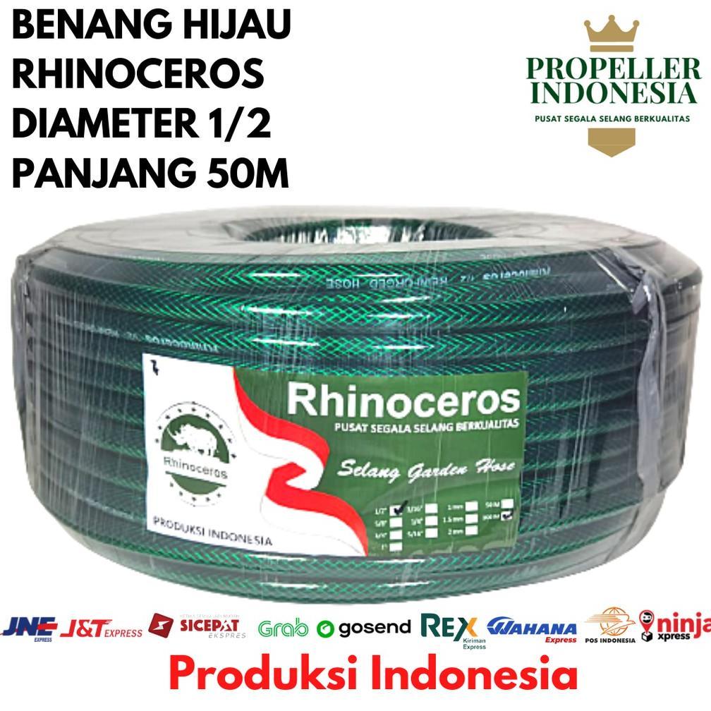 Selang Air 1/2 50Meter RHINOCEROS Benang Hijau Selang Air Taman Selang Air Elastis