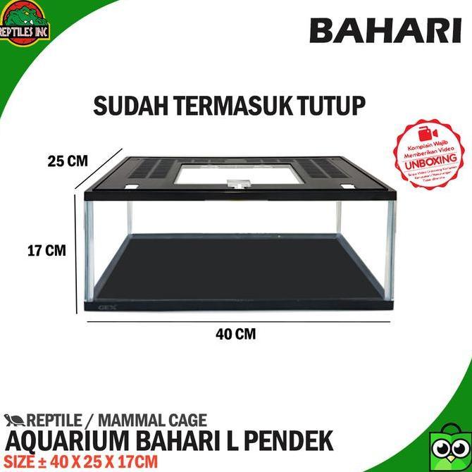 JEVAN_CELLY - BAHARI AKUARIUM / AQUARIUM KANDANG HEWAN REPTIL IKAN DENGAN TUTUP