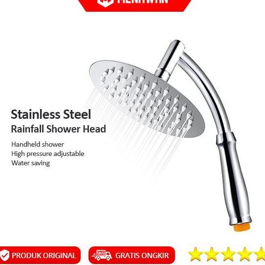 Stainless Steel Rainfall Shower Head Kepala Shower Kamar Mandi Besar