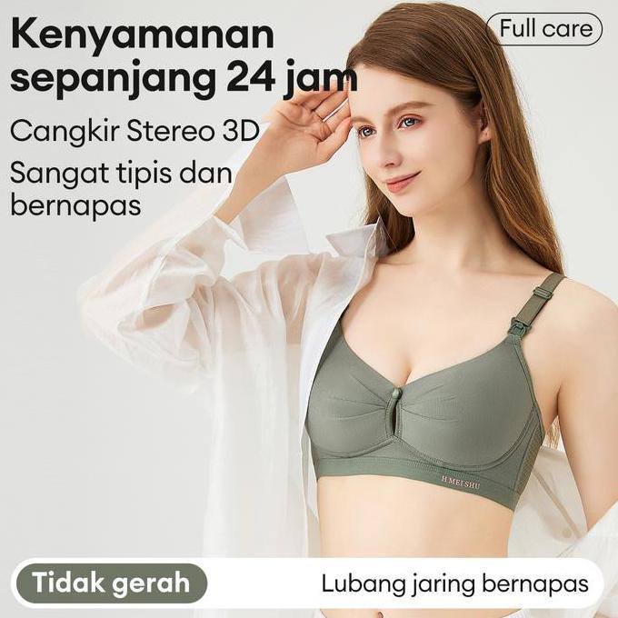 Promo Bra Menyusui Bra Wanita Tanpa Kawat Bra Bersalin Bra Ukuran Besar Dengan Kait Depan Tanpa Jahi