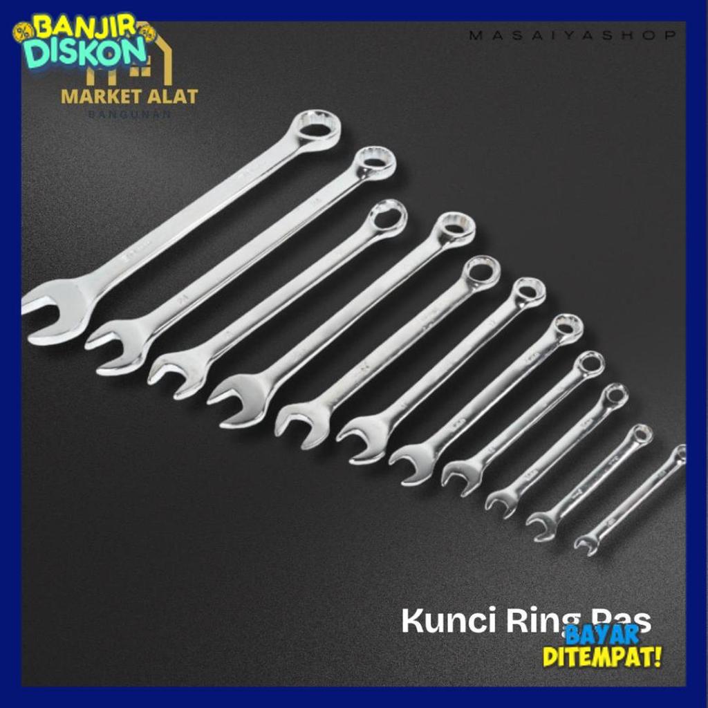 Diskon Kunci Ring Pas 6-24Mm - Kunci Ring Pas Set Chrome Vanadium