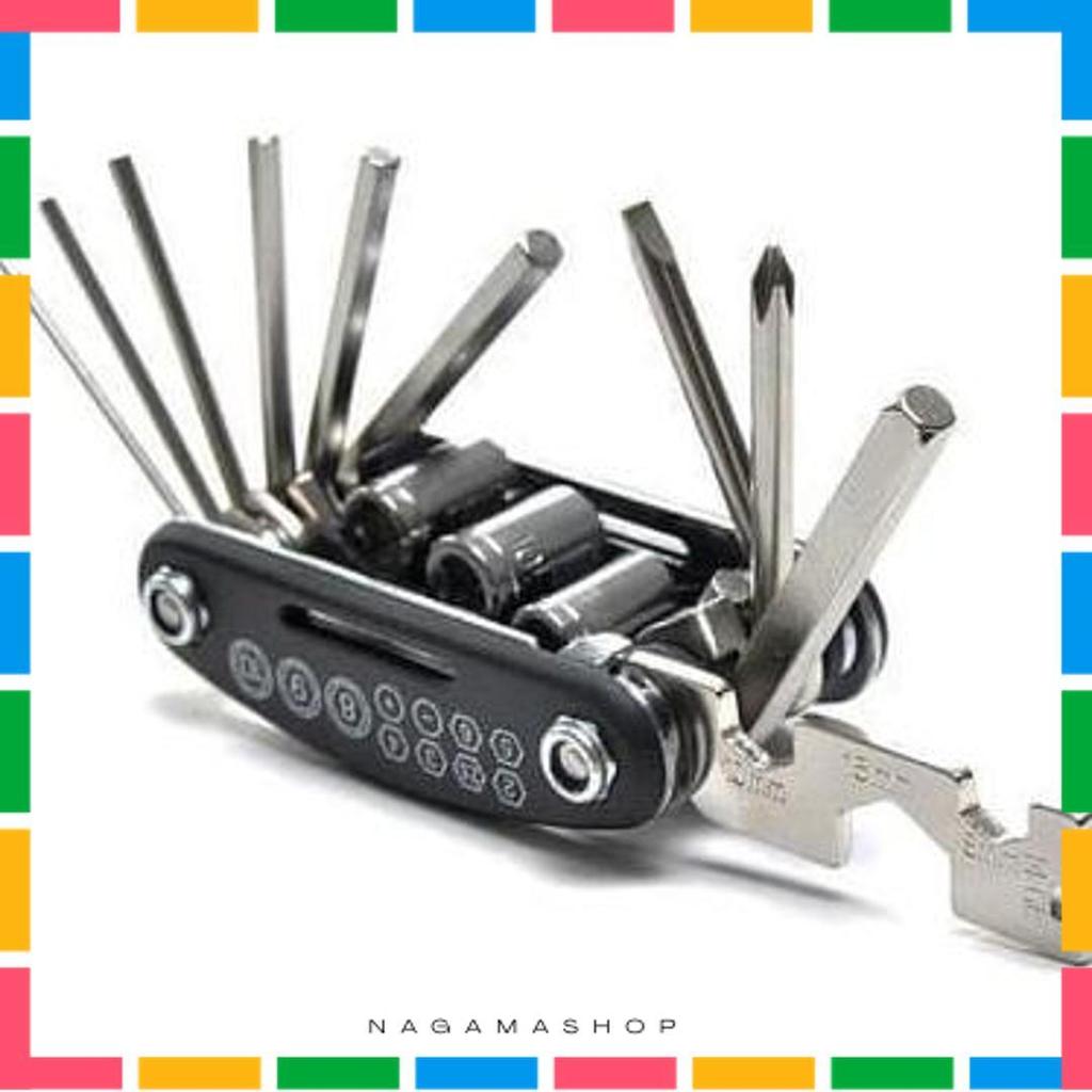 Terlaris Kunci Set Lipat Mini 16In1 Kunci Shock Obeng Multifungsi Kunci L Pas Sepeda Original
