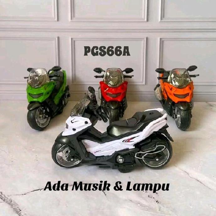 Bidushopseller71 - Diecast Kendaraan Motor Nmax & Ninja - Bisa Nyala Dan Bersuara / Mainan Anak Moto