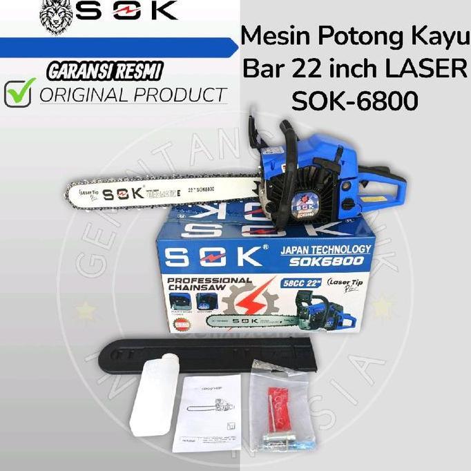 Sale Mesin Senso 22 Inch Bar Baja Merk Sok 6800 / Mesin Chainsaw 22 Inch Bar Baja Terbaik / Mesin Ge