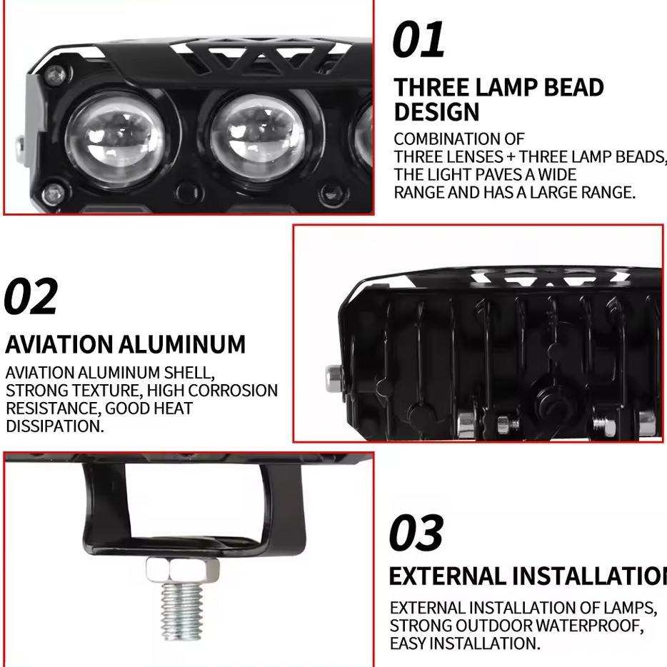 Grade Ori Lampu Tembak Led Laser/Lampu Sorot Laser /Lampu Tembak Mini Sql 3 Mata/Laser Foglamp/Lampu