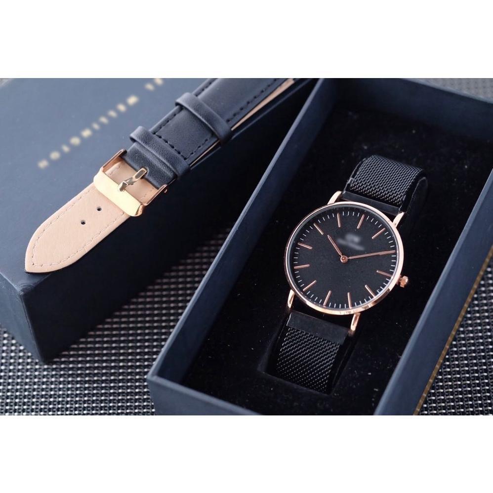 kualitas super jam tangan wanita pria dw petite magnet pasir paket tali kulit wd classic jam tangan 