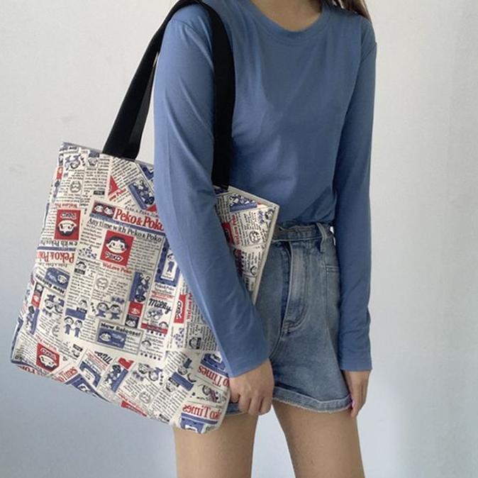 TC-31 tas kanvas canvas wanita import jepang shoulder bag peko chan murah
