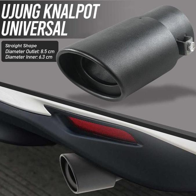Ujung Knalpot Muffler Tip Tailpipe Car 15Cm Straight Shape - Dw-15