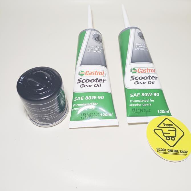 PAKET OLI GARDAN CASTROL VESPA MATIC 3V IGET ORIGINAL PIAGGIO