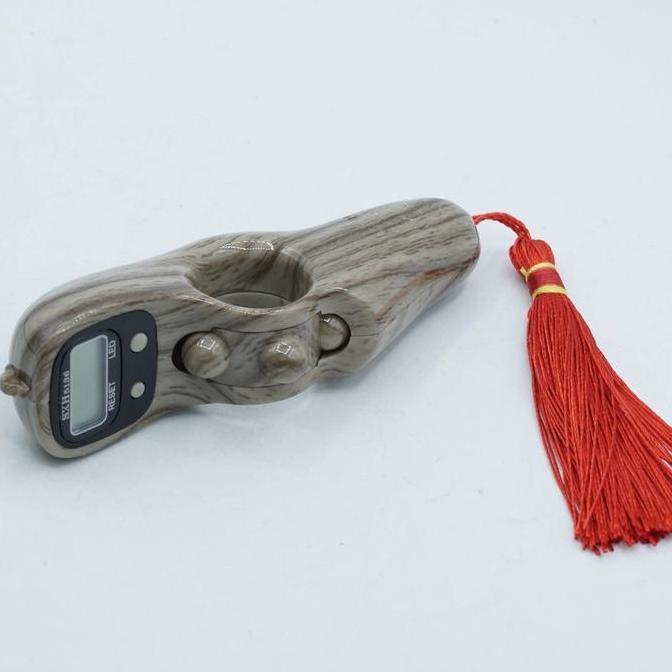 Tasbih Digital Ibadah Doa Zikir Muslim Lampu LED Premium - Chesnut Kayu Wood - SXH5136 - SKU 2.012.0