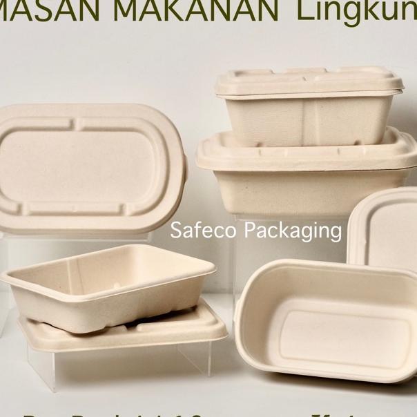 Safeco Bagasse Lunch Box Dus Catering Bento Kotak Kemasan Tempat Makan Katering Packaging Kemasan Ma