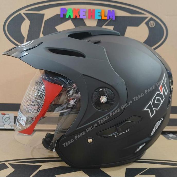 NEW HELM KYT VENOM RR HITAM DOFF HALF FACE ORIGINAL 100% ORI