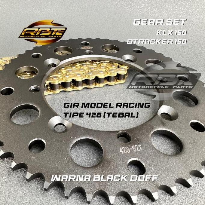 NEW GEAR GIR SET PAKET KLX 150 S BF DTRACKER 14T 52T 428H ORI