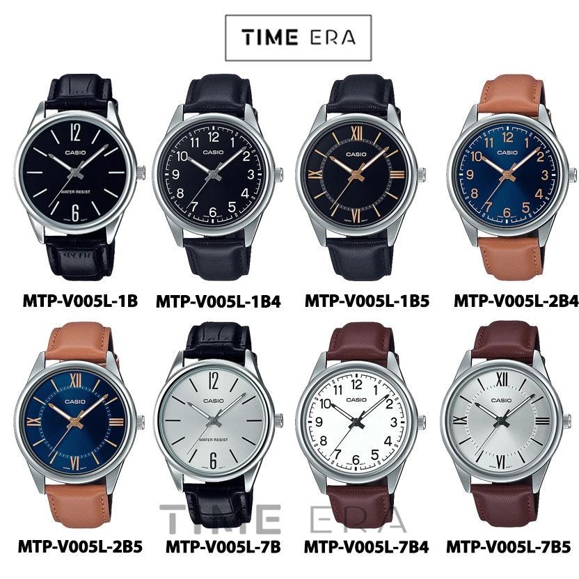 Jam Casio General MTP-V005L-1B 2B 7B / MTP V005L 7B2 7B3 Jam Tangan Pria Silver Kulit