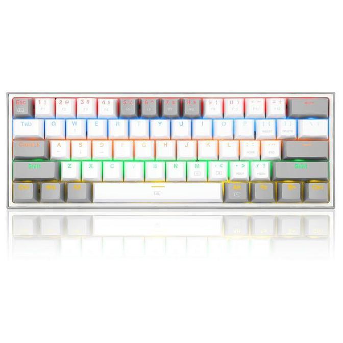 Redragon Mechanical Gaming Keyboard 60% WHITE GREY RAINBOW FIZZ-K617-R