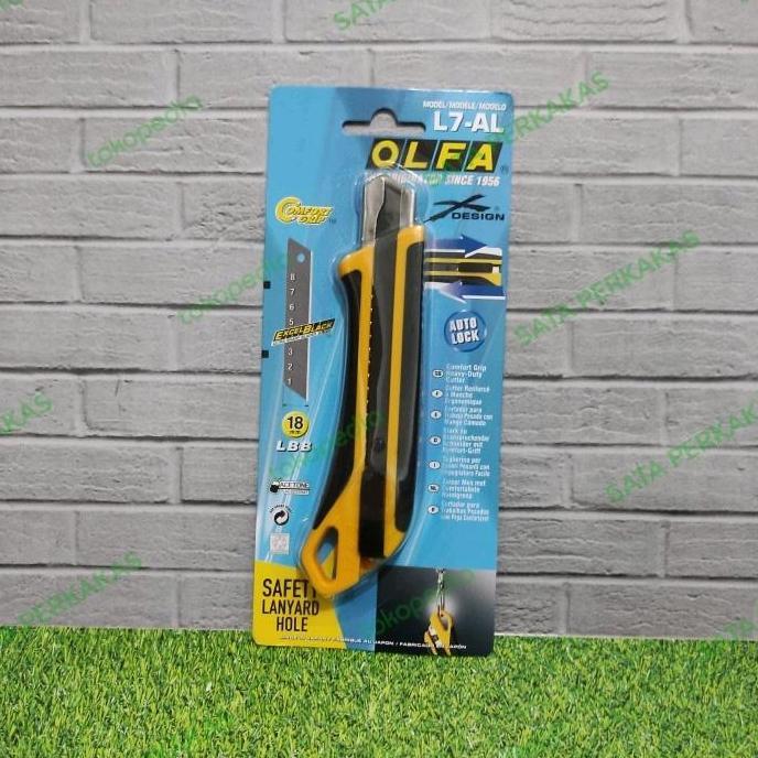 civakanda.storee - pisau cutter 18mm snap-off blade cutter l-7-al (l7-al) olfa