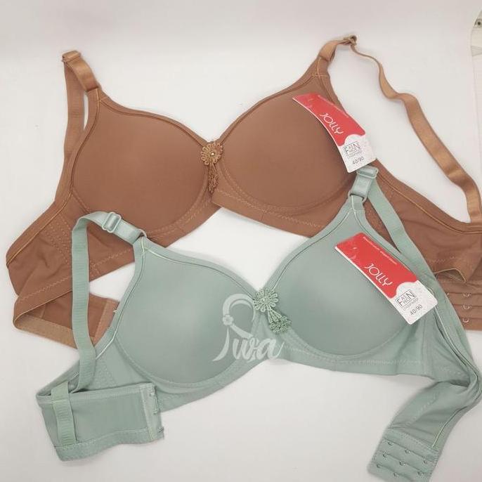 Misa- Jolly 1Pcs Bra Wanita Cup Besar  Bh Busa Tanpa Kawat Kait Kancing Belakang 3 Susun