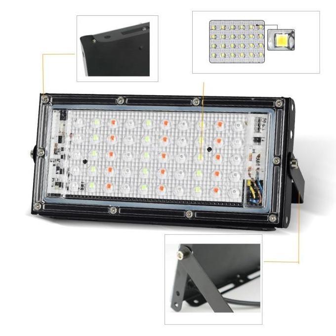 Lansungkirim- Lampu Sorot 50W Rgb Model Tipis Ip65 / Lampu Tembak Tipis 50 Watt Rgb