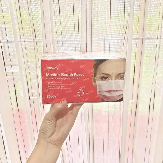 Masker Karet Onemed Pink/ Masker Medis Onemed Pink (Karton)