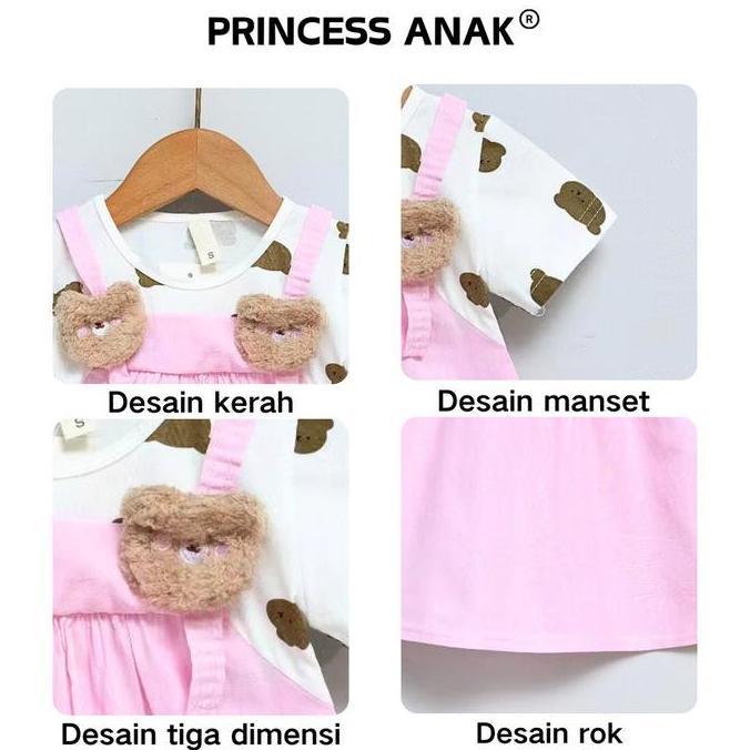 [PA Seri Beruang Kecil ] 6 Bulan - 3 Tahun  Dress Bayi Perempuan Impor Dress Anak Perempuan Gaun Ber