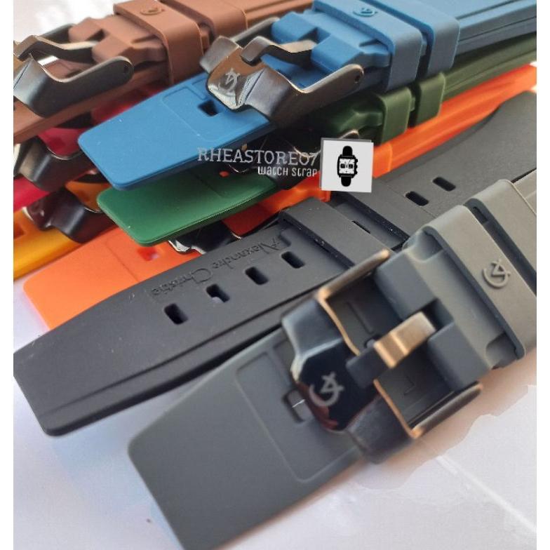 Tali Jam Tangan Alexandre Christie Rubber 24 MM Strap Rubber Silicone Alexandre Christie