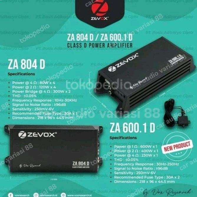 Power Amplifier Zevox ZA600.1D ZA 600.1 D Monoblock By Vox Research
