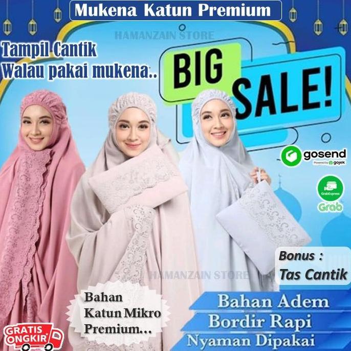 Mukena Dewasa Katun Jepang Mikro Premium Jumbo Bordir Terbaru