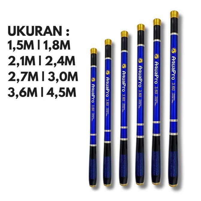 Procedere- Joran Tegek Aquapro Joran Tegek Ruas Pendek 40Cm Dengan Ukuran 1.5M - 4.5M Bahan Serat Ca