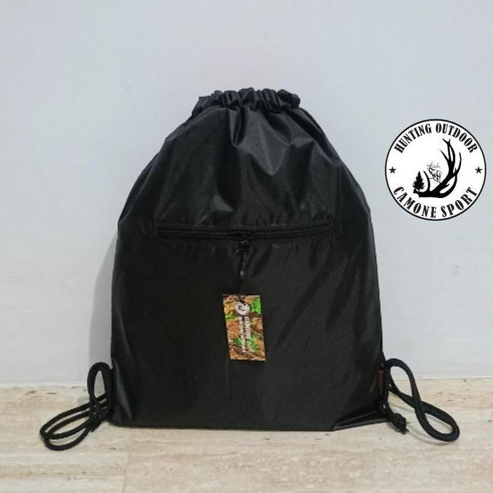 Tas serut/ Hitam polos / Tas gendong Pria