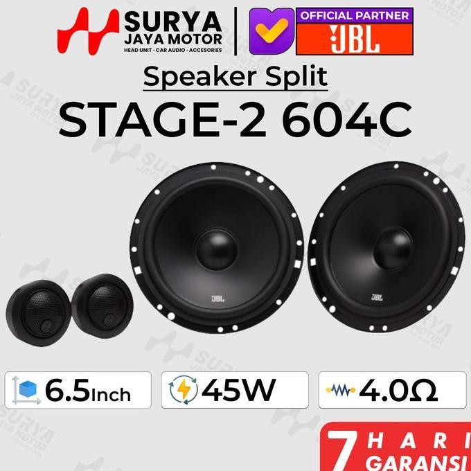 JBL Stage 2 604C 6.5 Inch 45W RMS 270W Peak Power 2 Way Speaker Split stage2 604C Audio Mobil