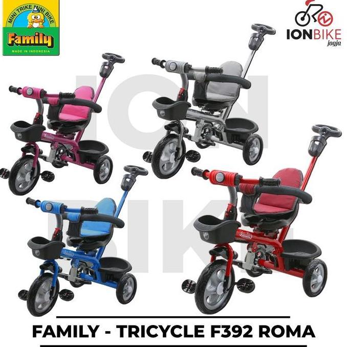 Tricycle Family F392 ROMA Sepeda Roda Tiga Anak Stroller Dorong Mainan F 392 Tri-Cycle Bayi Harga Mu