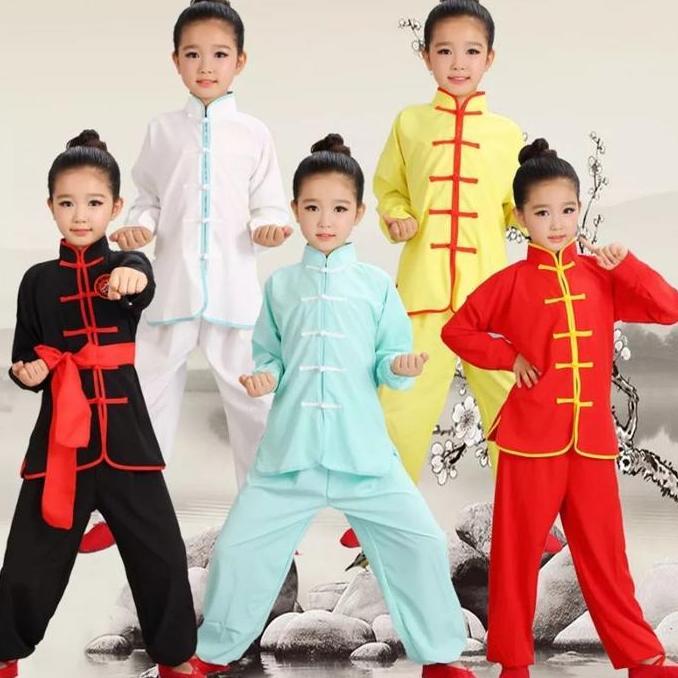 Kostum Kungfu Baju Kostum Taichi Anak Lengan Panjang TD