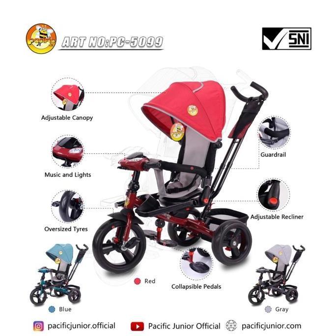 Sepeda roda tiga anak tricycle pacific bisa buat anak 2-3 tahun